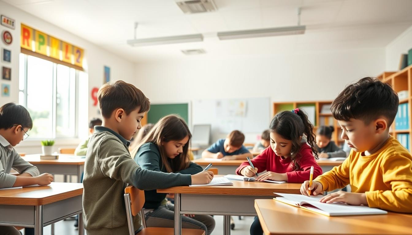 Student using a study guide to organize academic notes